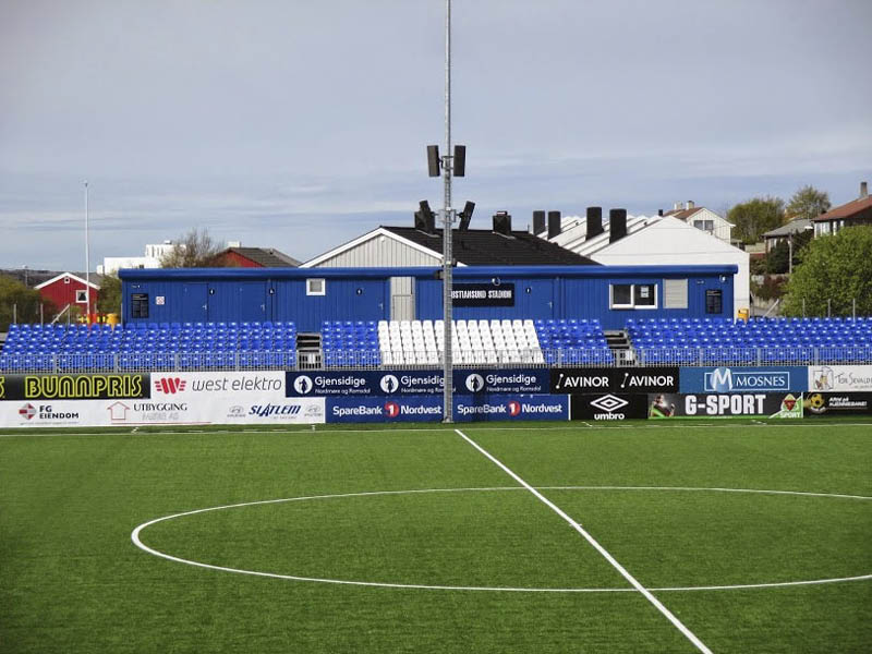 Modular buildings for a football ground