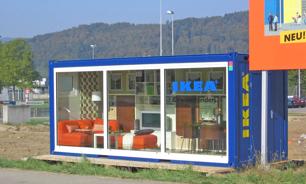 Modular buildings used as a commercial showroom premises